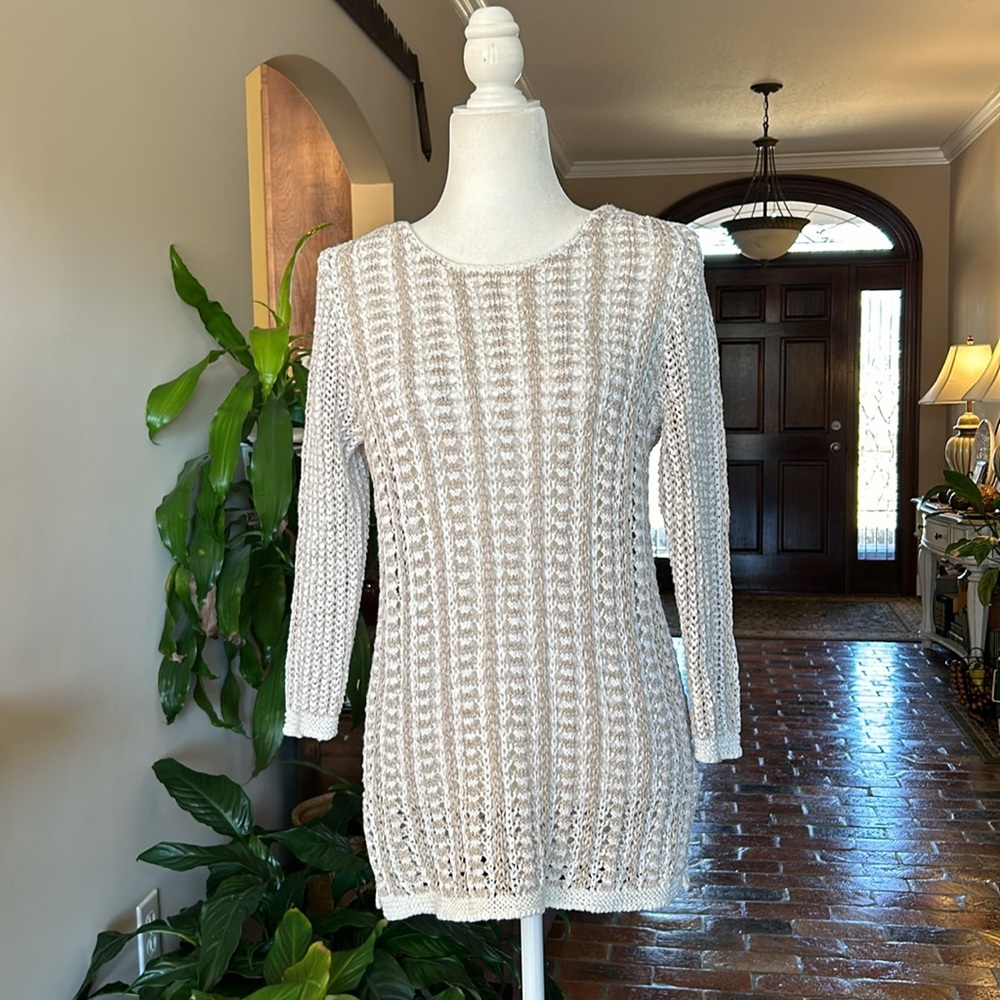 Dana Buchman open weave sweater szM